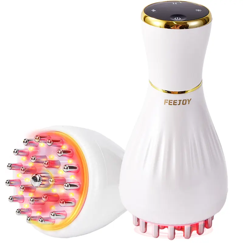 FEEJOY USB Rechargeable Handheld Massage Device - Ergonomic, Adjustable Heat Vibe, 4 Modes, 12 Speed Levels, Anti-Cellulite, Portable Pro+, Deep-Tissue Relief for Tired Muscles, Home/Travel Full Body Back Massager, Memorial Day Gift