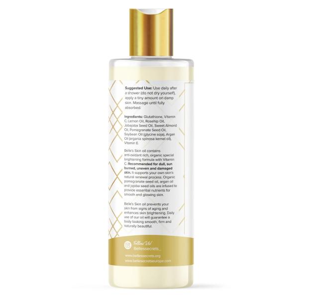 Belle's Skin Body Oil ( Brighten the skin -Rejuvenate the skin-Soften the skin )