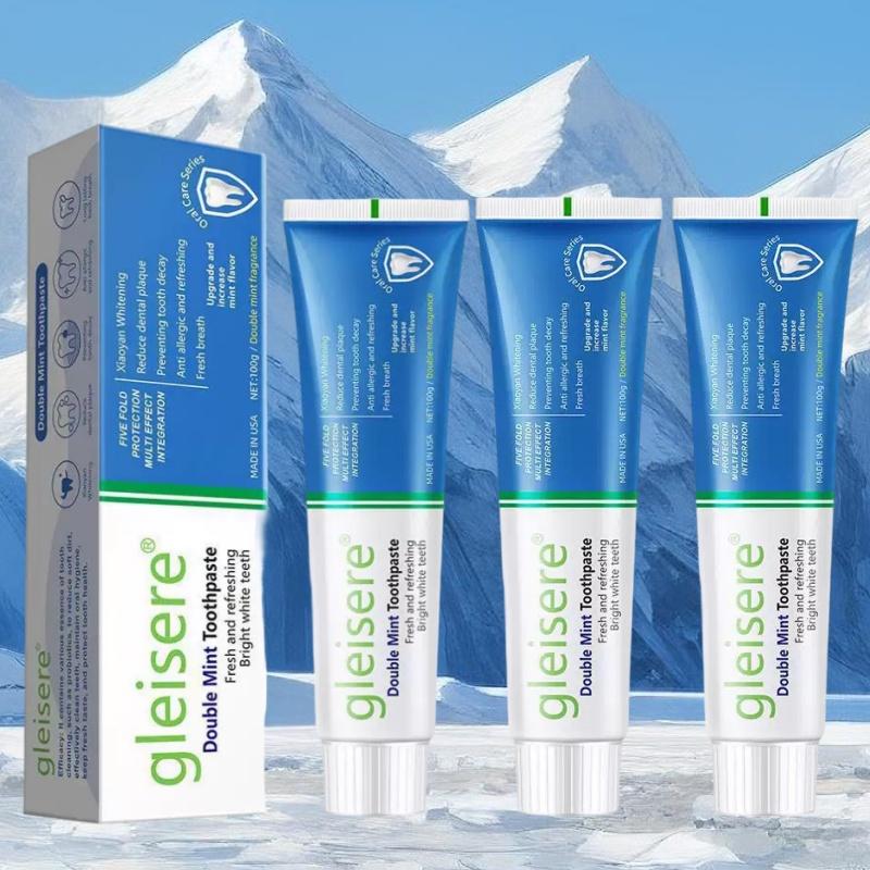 3 PCS Double Mint Toothpaste for Bright White Teeth Fresh and Refreshing Oral Care Solution,Leaves Mouth Feeling Refreshed for Hours,Daily