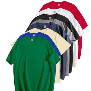 Unisex Heavyweight Solid color Short Sleeve T Shirts Crewneck T Shirt Casual Cotton Tee Plain Shirts Classic Collar Original