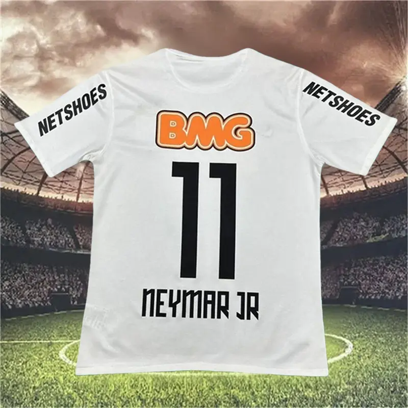 2012 2013 Santos Home White Retro No.11 Neymar Short Sleeved