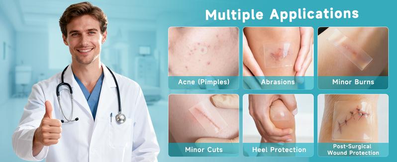 Advanced Hydrocolloid Healing Roll Patch – Medical Grade Invisible Acne & Pimple Patch Tape, Fast Skin Recovery Patch, Waterproof & Absorbent Wound Care Bandage (2in×13ft) Scar Treatment & Skin Repair