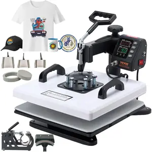【Summervibes】VEVOR Heat Press Machine, 15 x 15 in, 8-in-1 Multifunction, 360° Swing Away, Heat Up Fast and Even, Digital Precise Control, Sublimation Press Machine for T-Shirts, Mugs, Tumblers, Caps, Plates