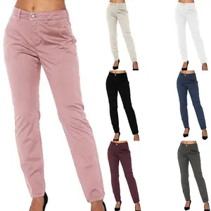 Ladies' casual pants, elegant high waisted solid color pants, daily office streetwear
