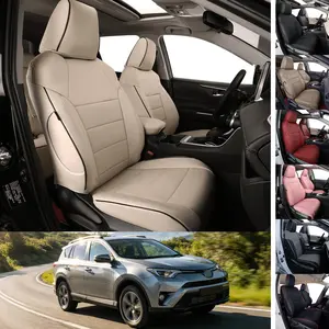 EKR Custom Fit Toyota RAV4 Car Seat Covers (Fits 2013-2025 Hybrid LE Platinum Limited Ed. SE XLE Adventure Ed. TRD Off-Road Models) Genuine Leather Waterproof Stain-Resistant Easy Install Car Seat Protection Interior Upgrade 2-Year Warranty fathersdaygift