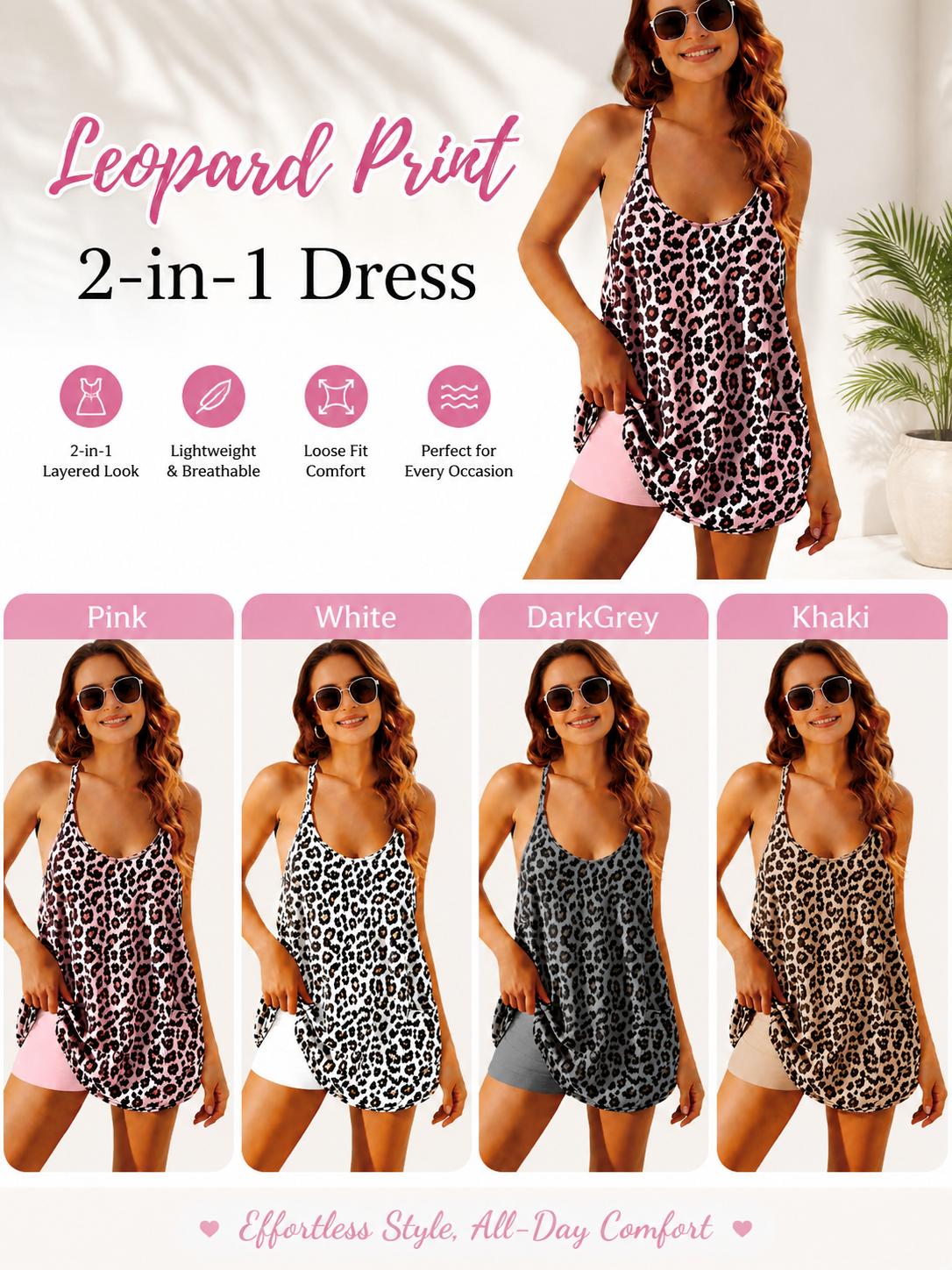 Tanming x katrinadimiele Women's Leopard-Print Athletic Romper Dress - V-Neck, Spaghetti Straps, Sleeveless, Built-in Shorts - Summer Sporty Active Wear Dress for Casual, Workout, Yoga (Women's Clothes), Athletic Dresses, Sporty Dress Tanming x katrinadimiele Women's Leopard-Print Athletic Romper Dress - V-Neck, Spaghetti Straps, Sleeveless, Built-in Shorts - Summer Sporty Active Wear Dress for Casual, Workout, Yoga (Women's Clothes), Athletic Dresses, Sporty Dress