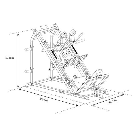 RitFit GAZELLE PRO 3-In-1 Leg Press and Hack Squat Machine for Comprehensive Lower Body Workout(Black/Red) Home Exercise Equipment Home Exercise Equipment