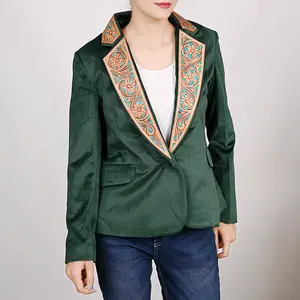 American Darling Genuine leather Hand tooled carved Women Blazer dress jacket | Vintage