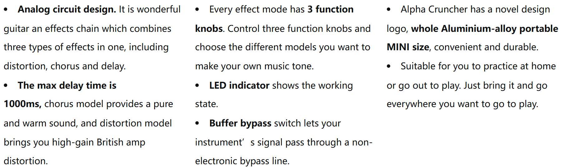 Donner Alpha Cruncher Multi Effects Guitar Pedal Distortion Chorus Delay with Power Adapter Donner Alpha Cruncher Multi Effects Guitar Pedal Distortion Chorus Delay with Power Adapter