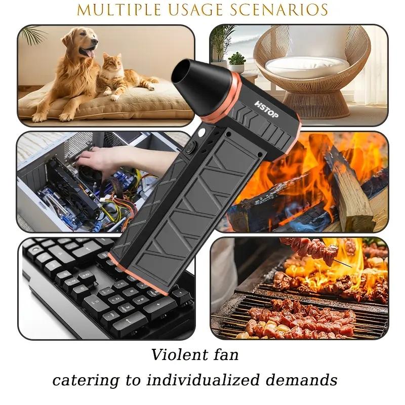 Cordless Compressed Air Duster, Adjustable Jet Fan, USB/Battery Rechargeable, for Car/Motorcycle Dry Cleaning, Computer/Keyboard Dust Removal, Yard Debris Cleanup,Fathersdaygifts