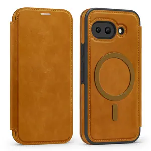 Lingdun Retro Magnetic Business Card Slot Leather Case For Google Pixel10A/10Pro XL/9ProXL/9A/8Pro/Pixel 8 Full Shockproof Protective Cover