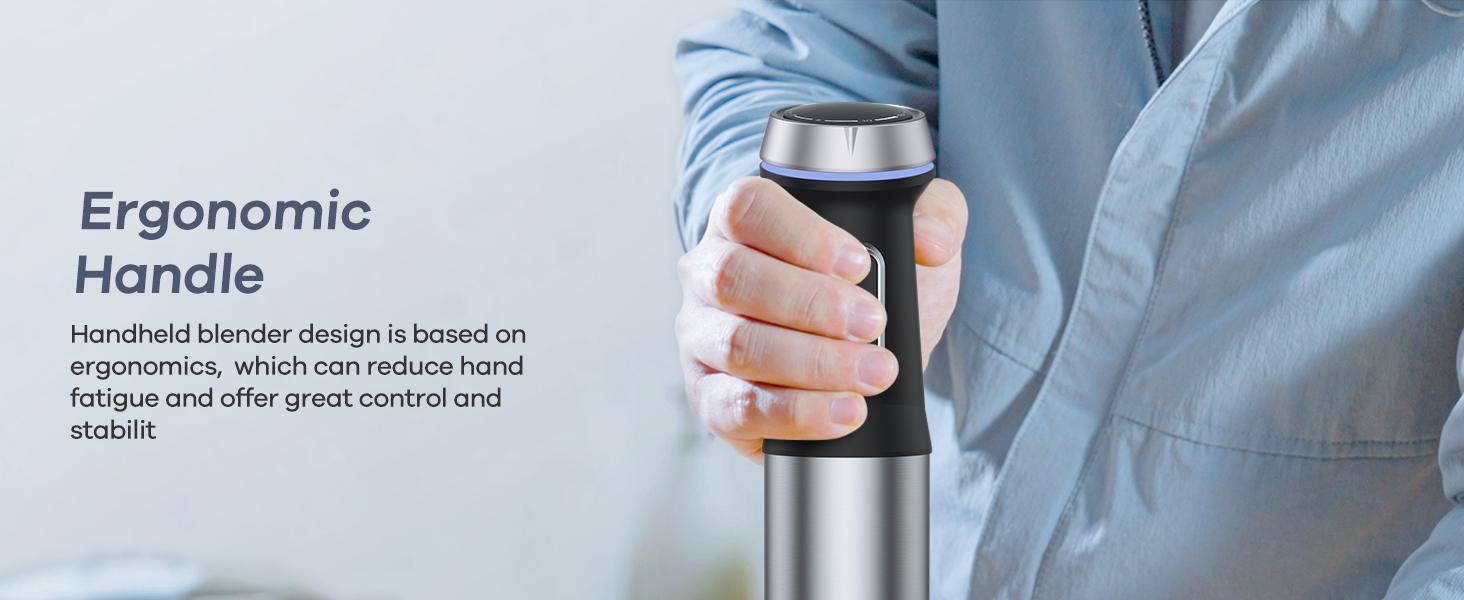 Ganiza 7 in 1 Electric Immersion Blender Handheld, Max 1000W, 15 Speed and Turbo Mode, Stainless Steel, With 1500ml Food Processor and Other 6 Pieces Blade Clean kitchenaid stand mixer frother Easy Powerful Control Fruit Juicer