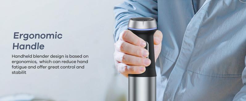 Ganiza 7 in 1 Electric Immersion Blender Handheld, Max 1000W, 15 Speed and Turbo Mode, Stainless Steel, With 1500ml Food Processor and Other 6 Pieces