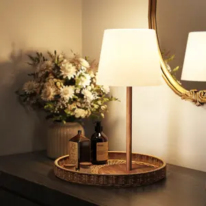 EZVALO Waterproof Shower Lamp, Cordless Table Lamp, 4500mAh Rechargeable Bathroom Lamp, 3 Color Temps Dimmable Touch Bedside Lamp, LED Night Light for Inside Shower Bathtub Patio Camping Bedroom Home Decor