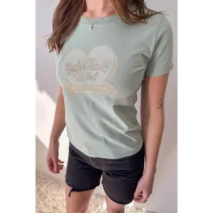 Broken Hearts Motel Long Loose Graphic Baby Tee