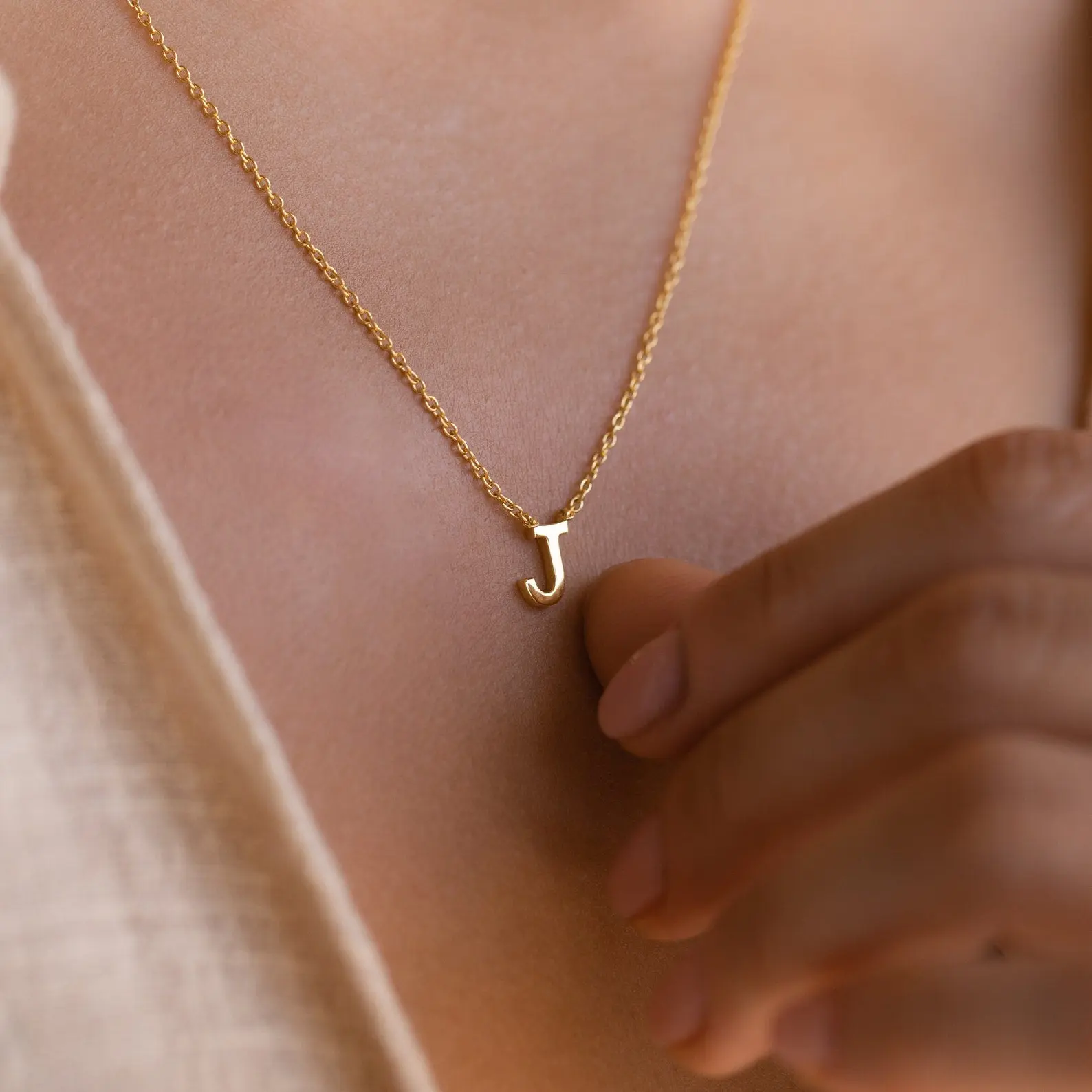 Dainty Initial Necklace by Caitlyn Minimalist - Custom Letter Charm Necklace in Gold & Silver - Minimalist Jewelry - Personalized Gift for Her