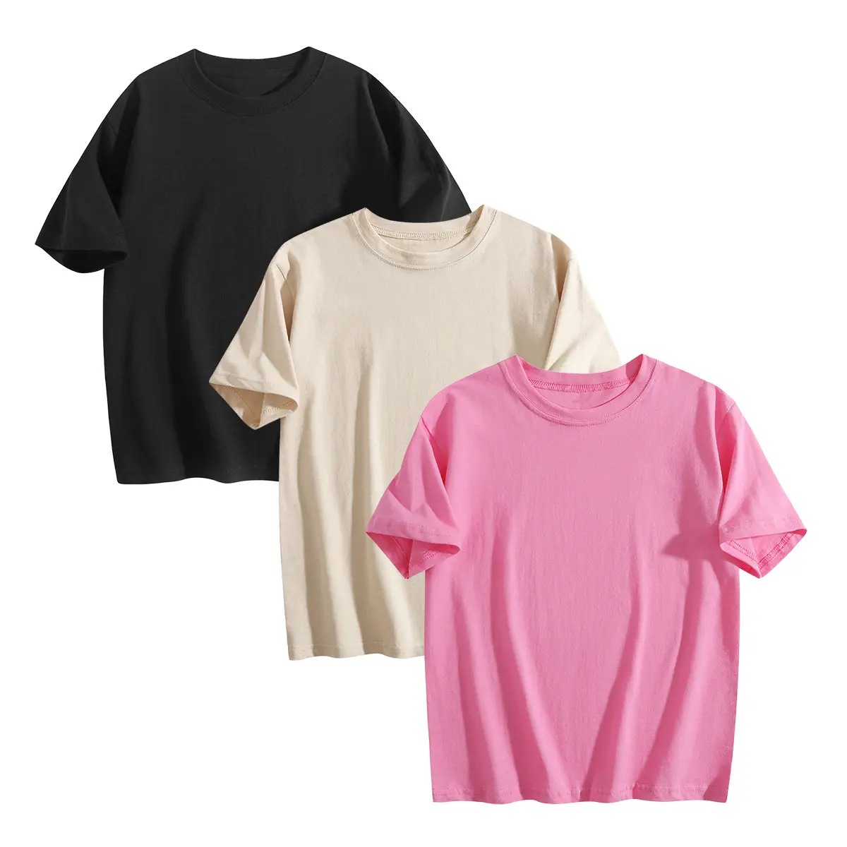 Holafish 3 Pcs Girls Summer Tees Soft Cotton Short Sleeve Assorted Pastel Colors Casual Everyday Wear Breathable Teen Essentials Multipack summervibes