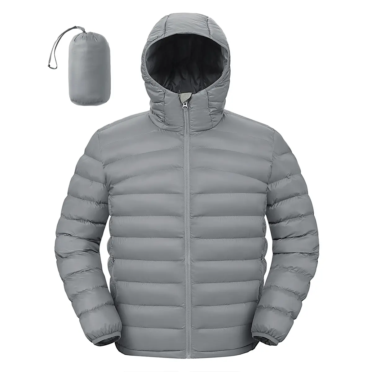 GOPUNE Men's Puffer Jacket with Hood Packable Lightweight Water-Resistant Outdoor Winter Coat for Snow Ski Travel