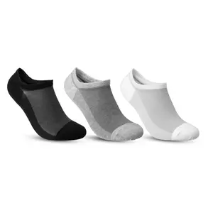 COOLMATE Low Cut No Show Socks for Men – Thin Invisible Casual Ankle Socks with Non-Slip Heel, Moisture-Wicking Cotton, Medias Cortas de Hombre (Black/White/Grey)