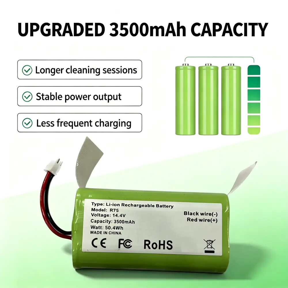 MADOT 14.4V 3500mAh Replacement Battery Compatible with Shark ION R75, RV761, RV850C, RV1000S, RV1100VL, RV1001AE, UR1000SR, RV700_N & RV720_N Robot Vacuum Cleaners
