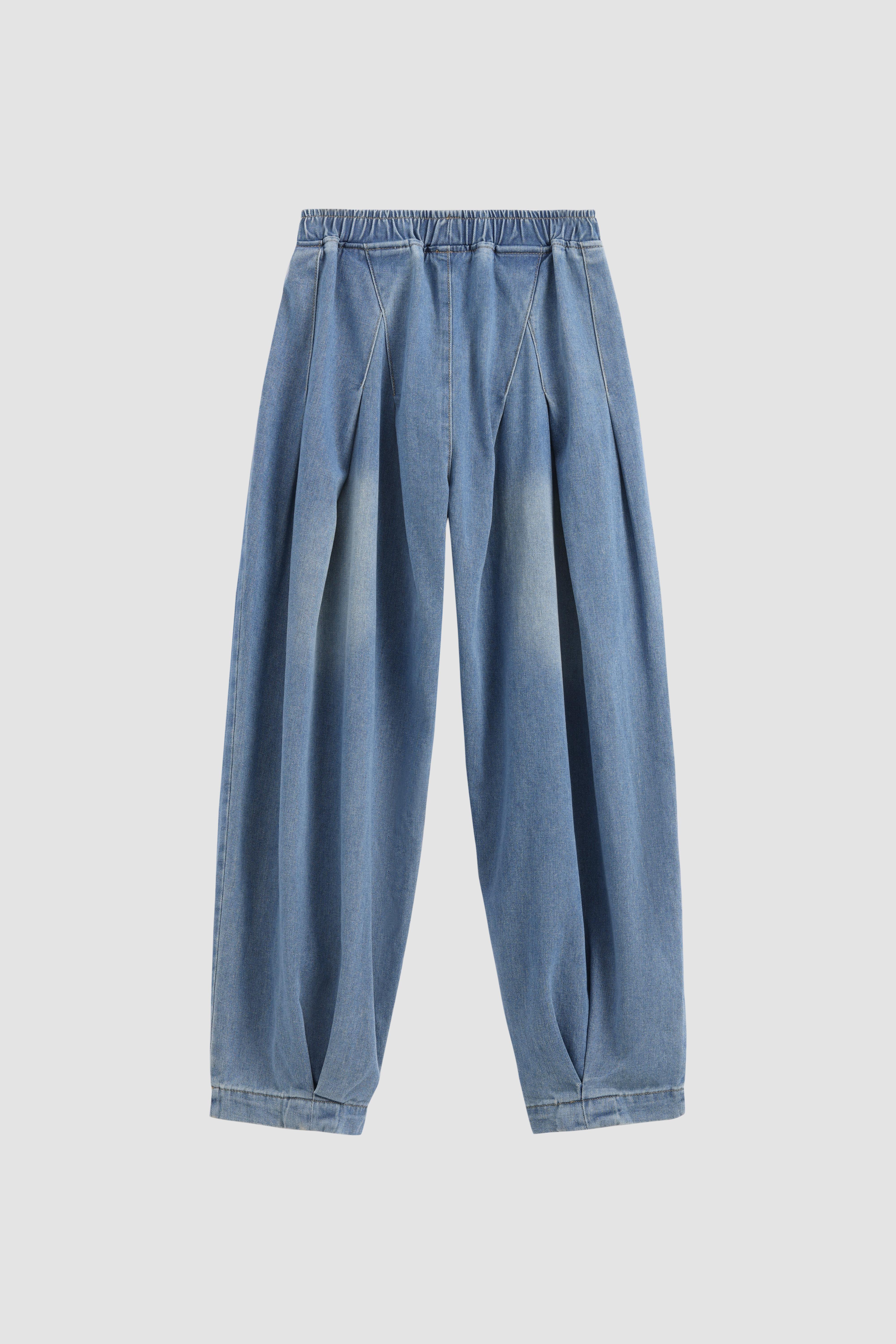 Elengatine Women's Elastic Waist Denim Pants – Relaxed Slouchy Wide-Leg Jeans, Soft Comfortable Baggy Fit for Casual Daily Wear, Lounge & Travel Elengatine Women's Elastic Waist Denim Pants – Relaxed Slouchy Wide-Leg Jeans, Soft Comfortable Baggy Fit for Casual Daily Wear, Lounge & Travel