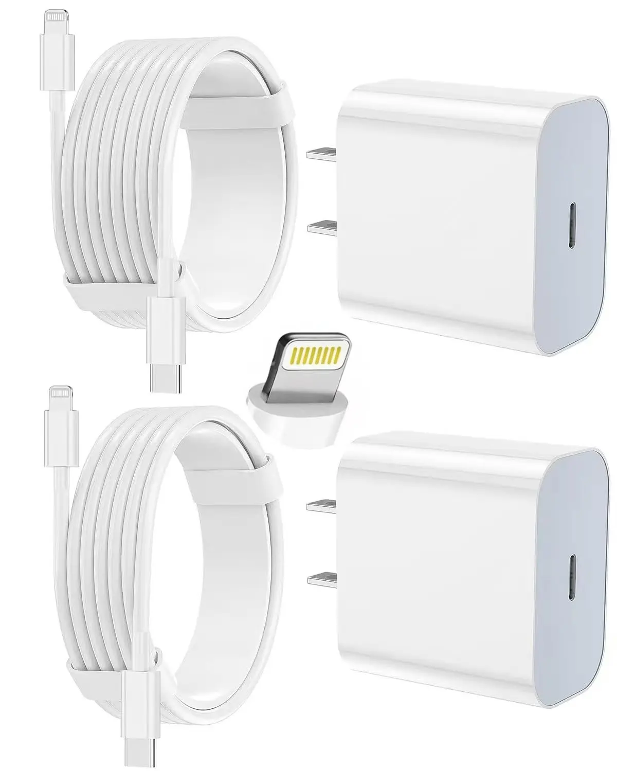 iPhone Charger Fast Charging, USB C Charger Block, 6FT/10FT Lightning Cable | For Apple iPhone 14/13/12/11 Series, 2-Pack 6FT/10FT Long USB C to Lightning Cables, AirPods with Lightning Charging Case