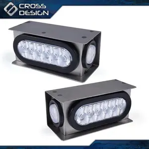 CROSSDESIGN Fit For Trailer/Truck LED Steel Housing Box 6" Oval Tail Light ,2" Marker Light