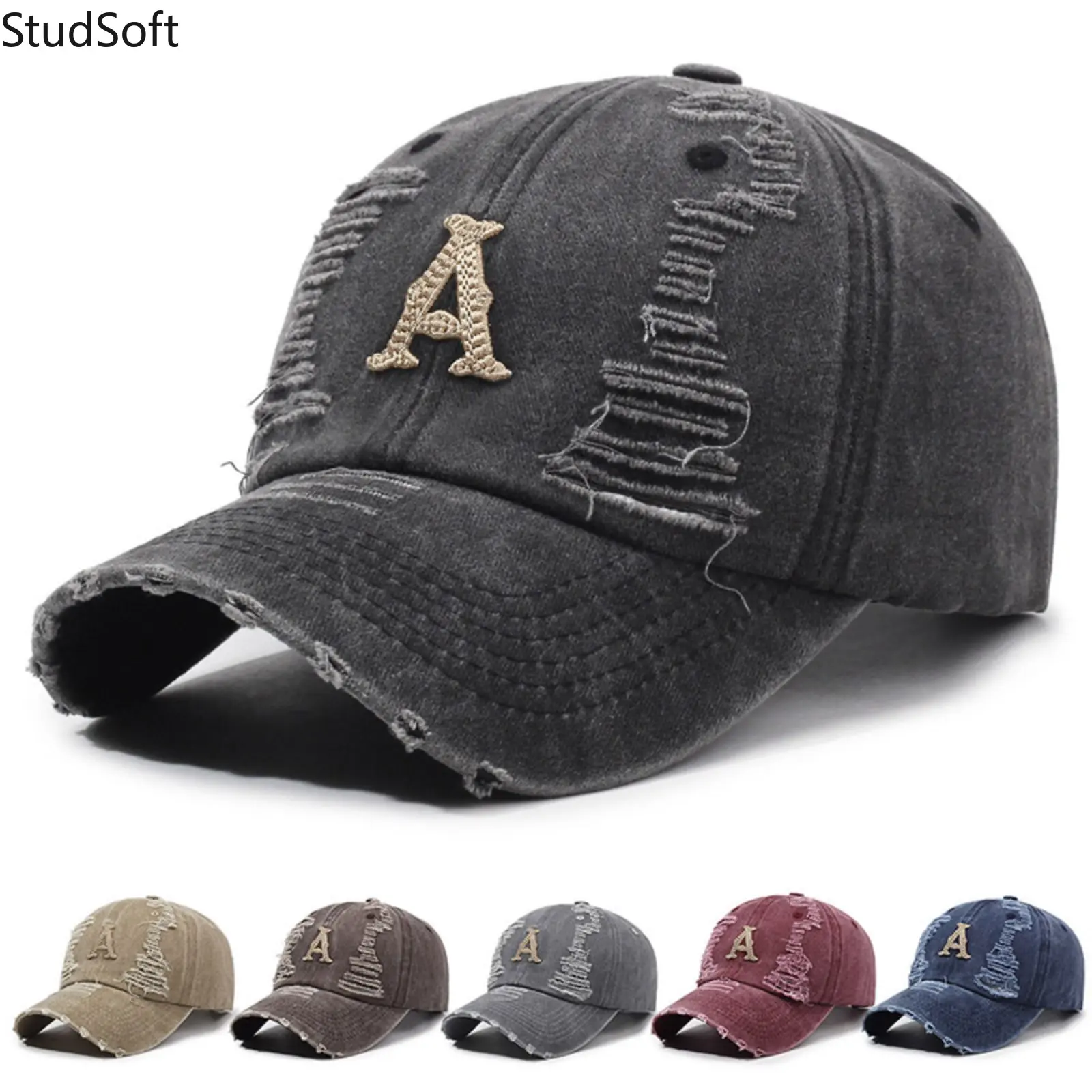 Unisex Casual Sports & Outdoor Hats - Soft-Top Cotton Baseball Cap with Washed Finish, Distressing, Embroidery, Frayed Edges, Versatile Outdoor Use, Soft Cotton, Baseball Caps, Adults, Beisbol, Sport Ready,back to school,back to school haul