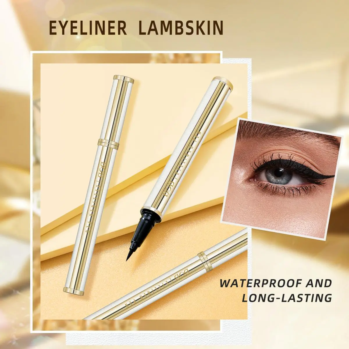 Waterproof Lambskin Eyeliner Pen - Resistant to smudges, with a long-lasting, smooth and thick tip, perfect for creating clear eye makeup, suitable for all-day wear and for beginners - Women's daily makeup tools, cosmetics and professional beauty products
