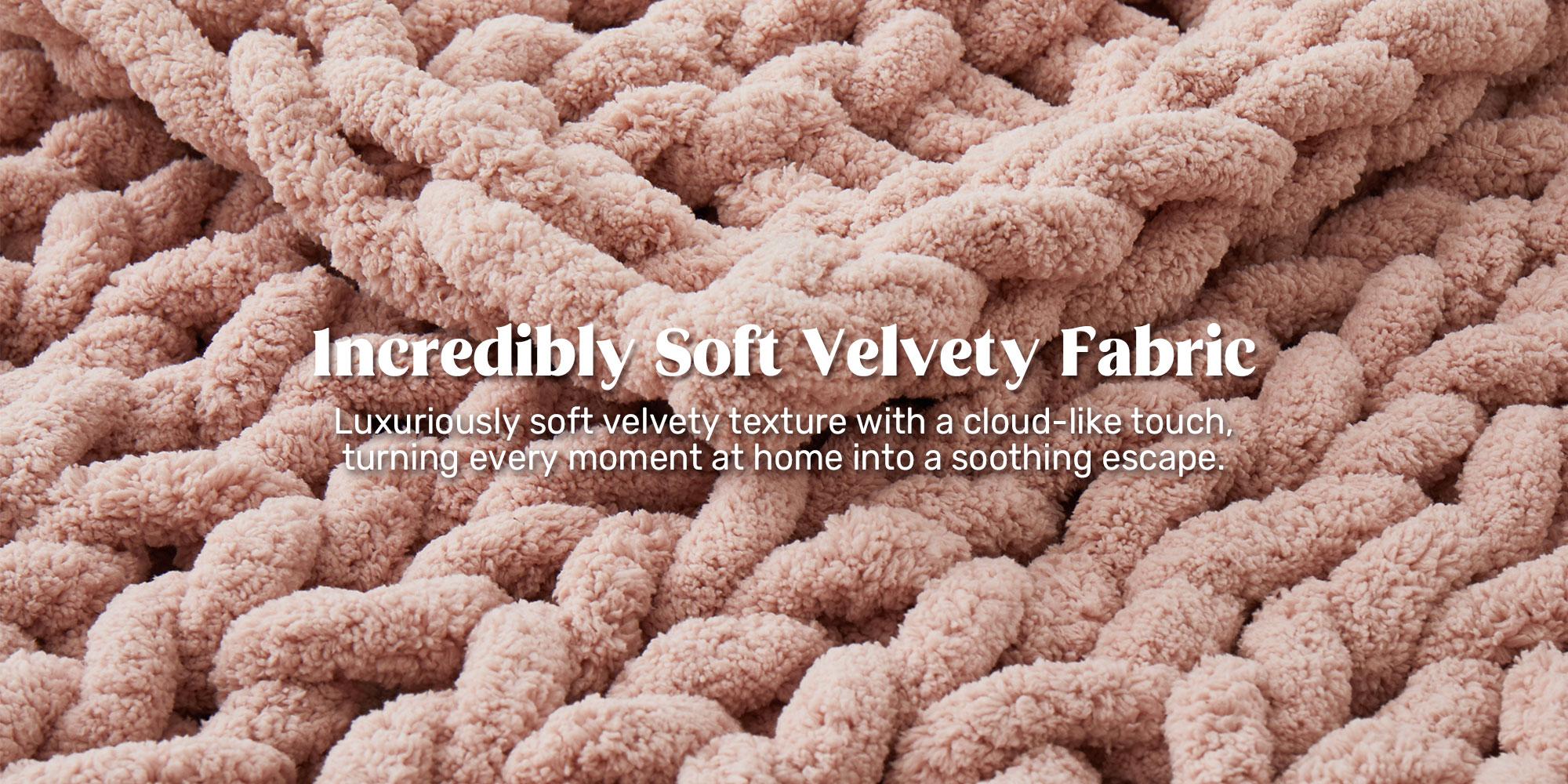 PEACENEST Chenille Knit Throw Blanket 50"x60" Soft Cozy Couch Blanket Machine Washable Sofa Throw for Bedroom & Living Room Decor in Multiple Colors