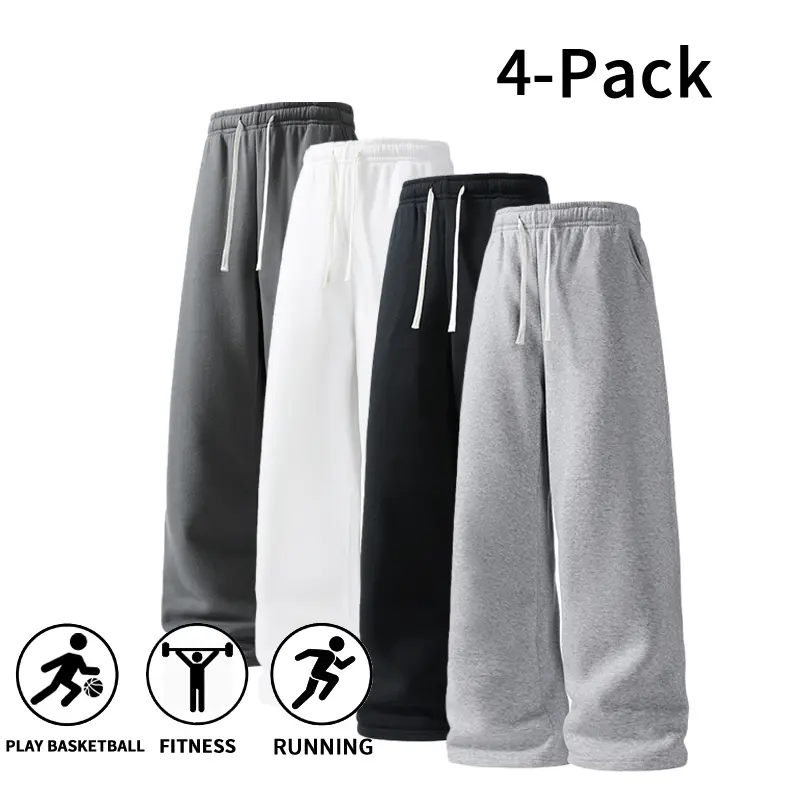 4 Pack Fall & Winter Styles Ultra Soft Wide Leg Sweatpants | Warm & Comfortable athletic pants for basketball, running, and gym (optional 4 pack and 2 pack),clothes for back to school,first day of school outfits
