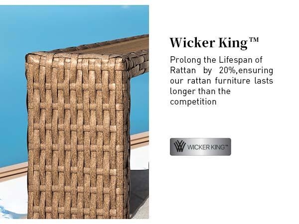 Sophia&William Outdoor Patio Furniture Set - Sectional Rattan Wicker Sofa Couch, 10" Thick Waterproof Cushions, Assembly Required, Garden Use, FathersDayGift