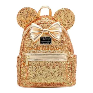 Loungefly Disney Minnie Mouse Yellow Gold Sequin Mini Backpack