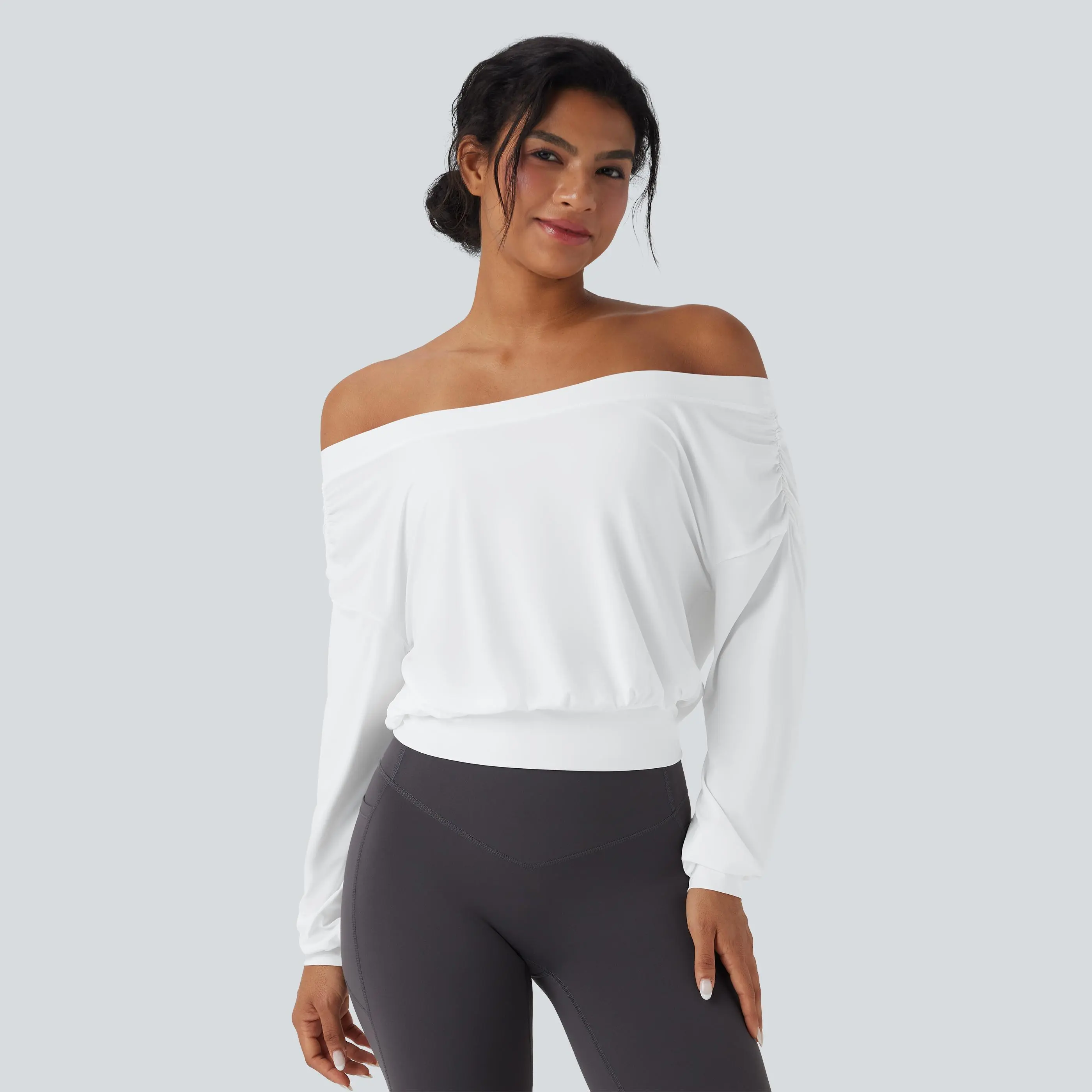 Halara Off-shoulder Oversize InstantCool Quick Dry Yoga Sports Top