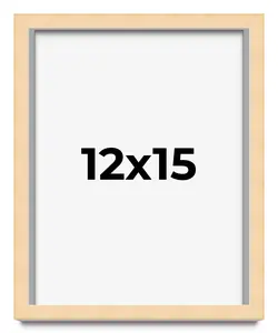 12x15 Solid Wood Picture Frame with UV-Resistant Acrylic & Acid-Free Backing, Available in 6 Finishes: Matte Black, Matte White, Metallic Bronze, Silver, Natural Wood Grain & Mahogany