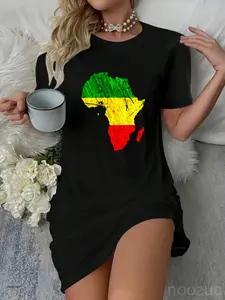 Africa Map Reggae Rasta Green Yellow Red Africa pride Dress