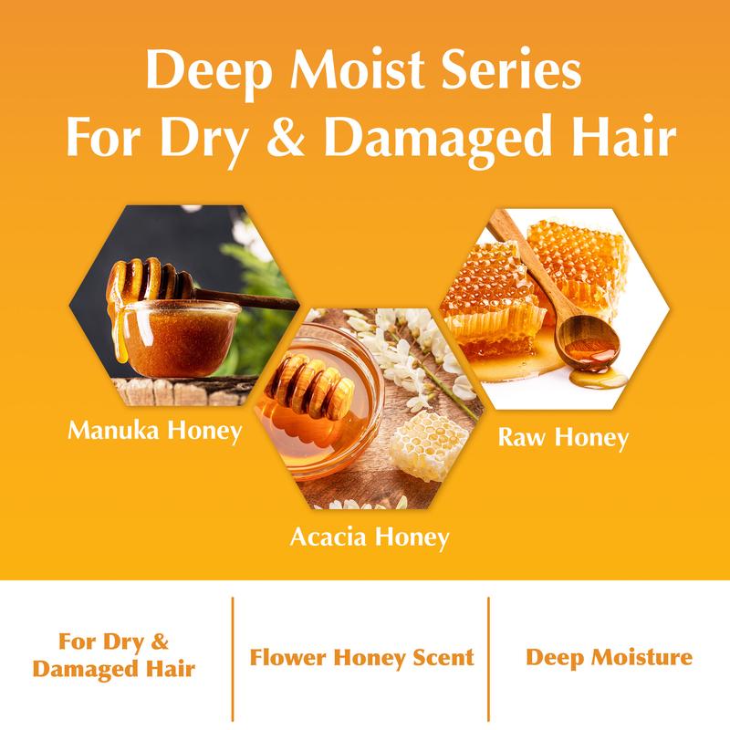 &honey Deep Moist Duo - Shampoo 1.0 + Treatment 2.0, Honey-Infused Hydration Set for Dry Hair