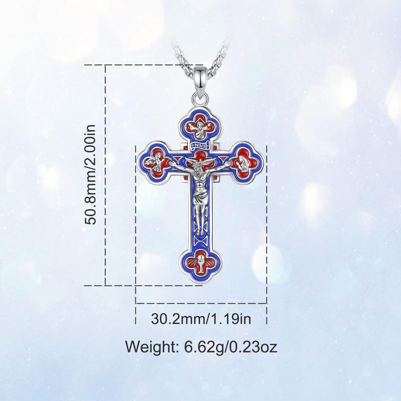 Eudora S925 Sliver St Benedict Pendant Necklace, San Benito Cross Medal for Him, Vintage Saint Benedict Amulet, Catholic Protection Amulet, Christian Jewelry Gift Eudora S925 Sliver St Benedict Pendant Necklace, San Benito Cross Medal for Him, Vintage Saint Benedict Amulet, Catholic Protection Amulet, Christian Jewelry Gift