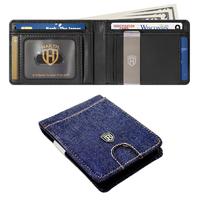 D - Blue Matte RFID Wallet + Money Clip