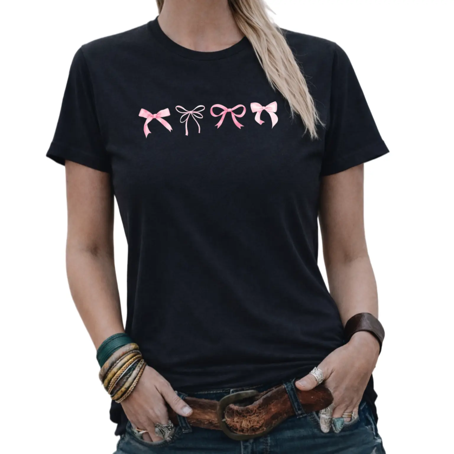 Coquette Pink Bow Graphic Tee Women Balletcore Shirt