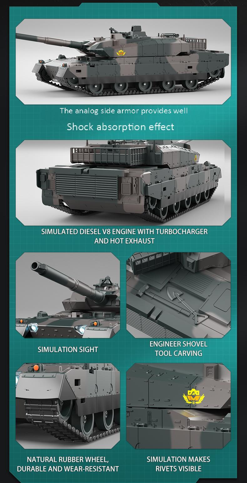 TongLi   1/24 Scale Remote Control Tank Remote Control Tank Toy Tank Realistic Sound and Light Effects Remote Control Toy Tank Rotatable Turret Japanese Tank Simulation Model Toy Comes with Rechargeable Battery Toy Gifts Christmasgift New Year gift