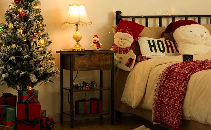 HOOBRO Flip Top Nightstand with USB Ports and Outlets, End Table with Charging Station, Narrow Side Table, Bedside Tables with Shelf for Small Spaces, Living Room, Rustic Brown HOOBRO Flip Top Nightstand with USB Ports and Outlets, End Table with Charging Station, Narrow Side Table, Bedside Tables with Shelf for Small Spaces, Living Room, Rustic Brown