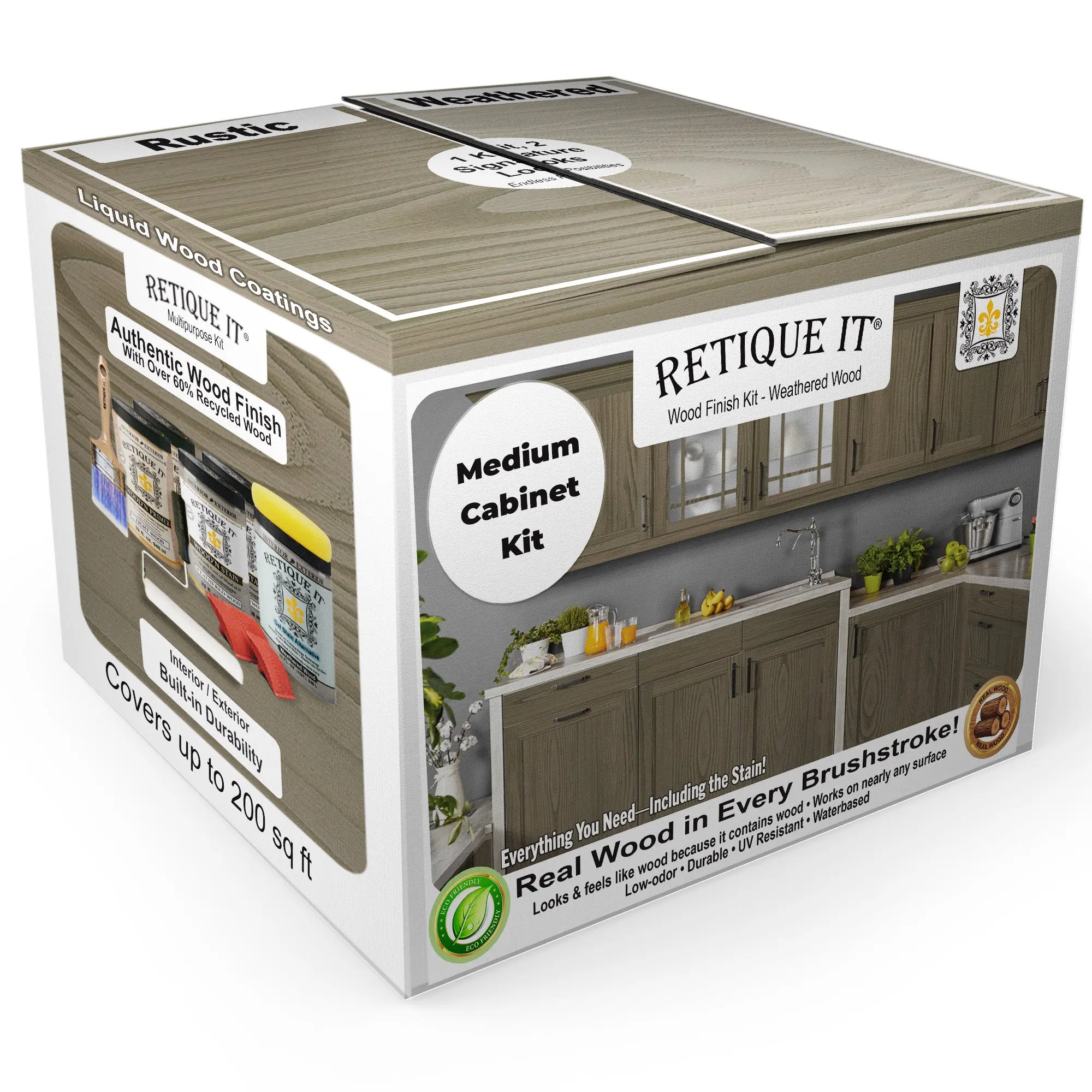Wood'n Cabinet Kit (24 Door / Grained) - Weathered Wood