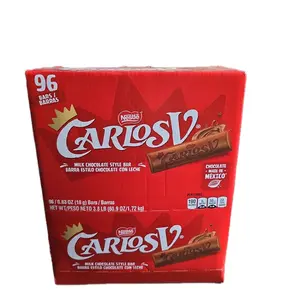 Carlos V Chocolate Bars - Box of 96 Count, 1.2 oz Each, Creamy Milk Chocolate, Dulces Mexicanos, Mexican Candy