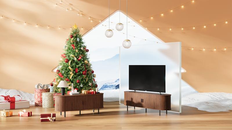 【Sliding Doors Design】ONBRILL 55"/63" Gorgeous Fluted TV Stand for TVs up to 60/70 Inch, Modern Entertainment Center with Power Outlet & Adjustable Shelves Storage for Living Room, Media Console,Bedroom Furniture,Christmas Gift