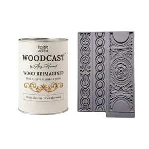 AMY HOWARD AT HOME WoodCast Bundle with Alexandria Decorative Mould – Paintable Wood Repair Compound for Furniture Flips & Cabinet Makeovers