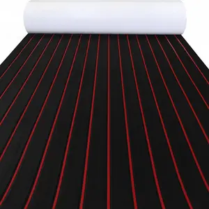 KXKZREN Boat EVA Foam Decking Floor Sheet Boat EVA Foam Flooring pad Sheet with Non-Slip Self-Adhesive Fishing Boat Deck Floor mat UV-resistant carpet mat Black and red lines
