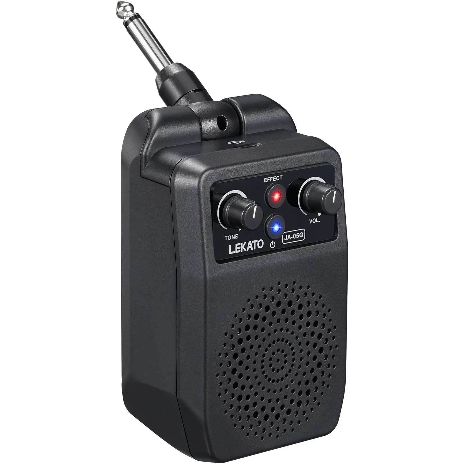LEKATO JA-05G Guitar Amp, Bluetooth Amp, 5W Portable Mini Electric Guitar Amp with Built-in 4 Effects, Clean Distortion Overdrive Reverb, Rechargeable Small Guitar Amp for Practice Anywhere Best Gift for Beginner