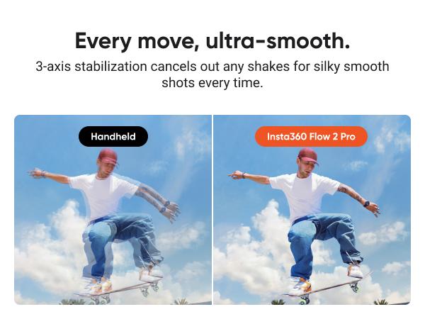 Insta360 Flow 2 Pro Creation Bundle - Foldable AI Phone Gimbal, Track in 200+ Apps with Apple DockKit, Multi-Person Tracking, 360º Pan Tracking, Built-in Tripod/Selfie Stick, iPhone/Android Portable Stabilizer