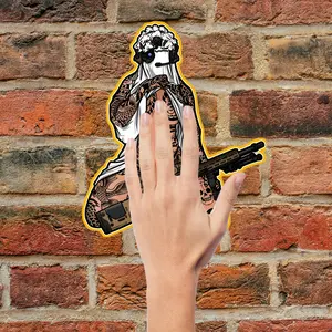 Sniper Ghost Operator with MK13 – Tattooed Stealth Vinyl Sticker, Waterproof Decal
